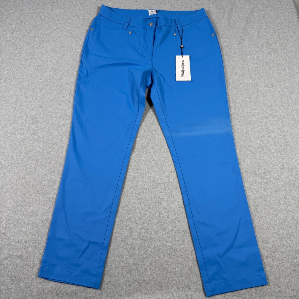 Daily Sports Womens Golf Pants Cosmic Blue Straight Leg 1000007 Size 12 NWT
